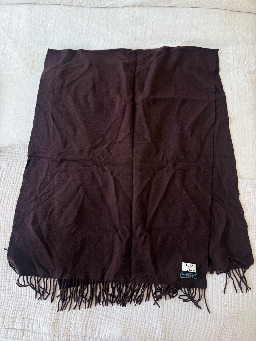 Acne Studios Burgundy Fringe Scarf